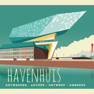 postkaart - Antwerpen vintage - havenhuis